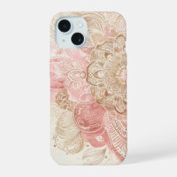 Mándala Bohemio Boho de Color Rosa Marrón Crema Mo