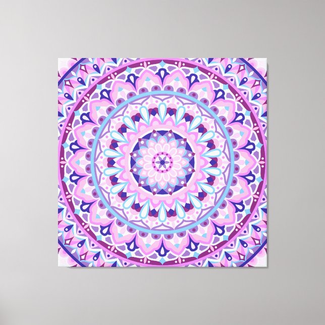 Mandala Boho Arte Geométrico Morado Vibrante (Anverso)