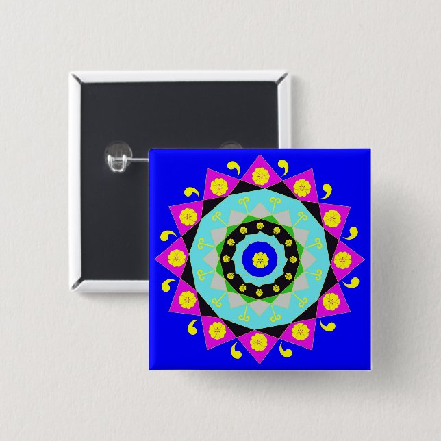 Mandala: botón decorativo (Anverso y reverso)
