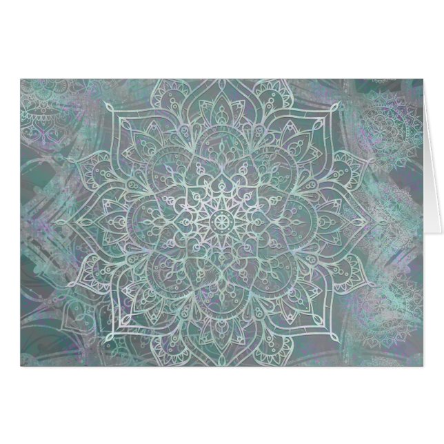Mandala Brillante Iridescente Boho Chic Gracias (Anverso (Horizontal))