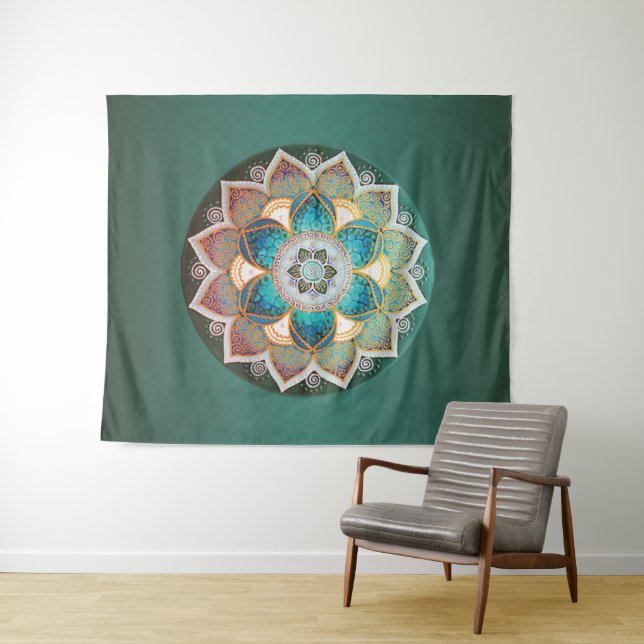 Mandala brillante - Tapiz (In situ (horizontal))