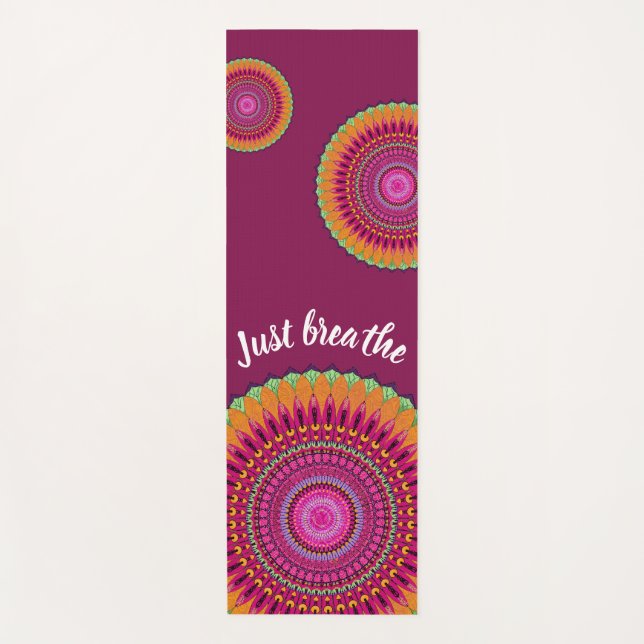Mandala Burgundy personalizado Yoga Mat (Anverso)