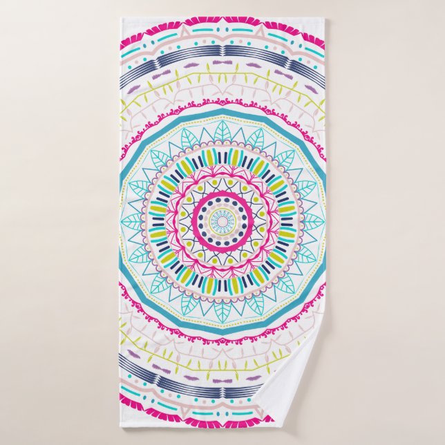 mandala colorida (Toalla de baño)