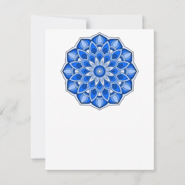 Mandala con tarjeta plana azul (Anverso)