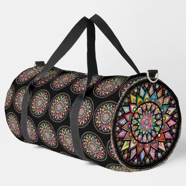 Mandala de arcoiris india grande bolsa de Duffel (Esquina izquierda)