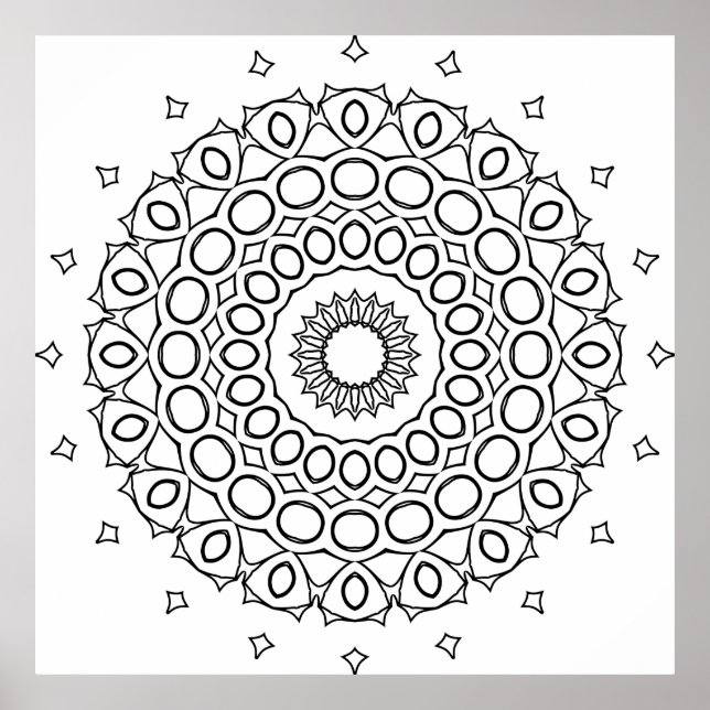 Mandala de Círculo Orbital con Arte de Anillo de É (Frente)