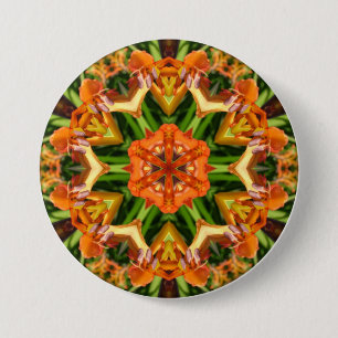 Mandala de collage de belleza naranja - Botón