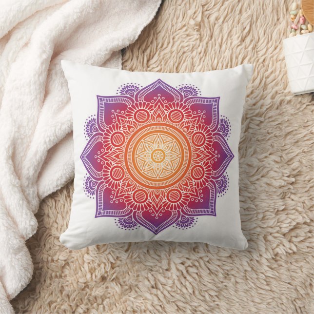 Mandala de color cálido de almohada de meditación (Manta)
