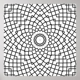 Mandala de cuadrícula entrelazada con arte de fluj