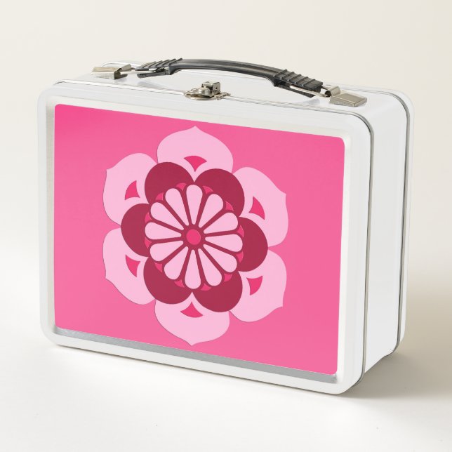 Mandalá de Flor de Loto, Rosa Fucsia y Burdeos (Anverso)