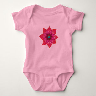 Mandala de flores Baby Jersey Bodysuit, Blanco