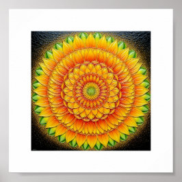"Mandala de luz girasol - arte de geometría sagrad