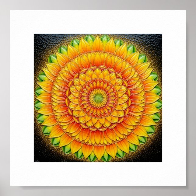 "Mandala de luz girasol - arte de geometría sagrad (Frente)