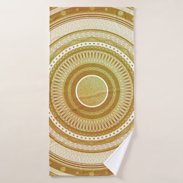 Mandalá de oro y brillo (Toalla de baño)