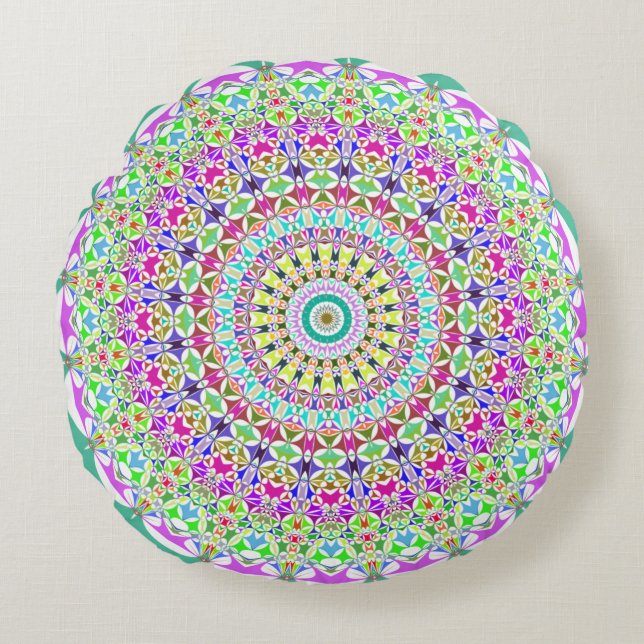 Mandala decorativa redonda de almohada (Anverso)