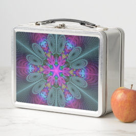 Mandala Del Centro Colorido Arte Fractal Con Rosa