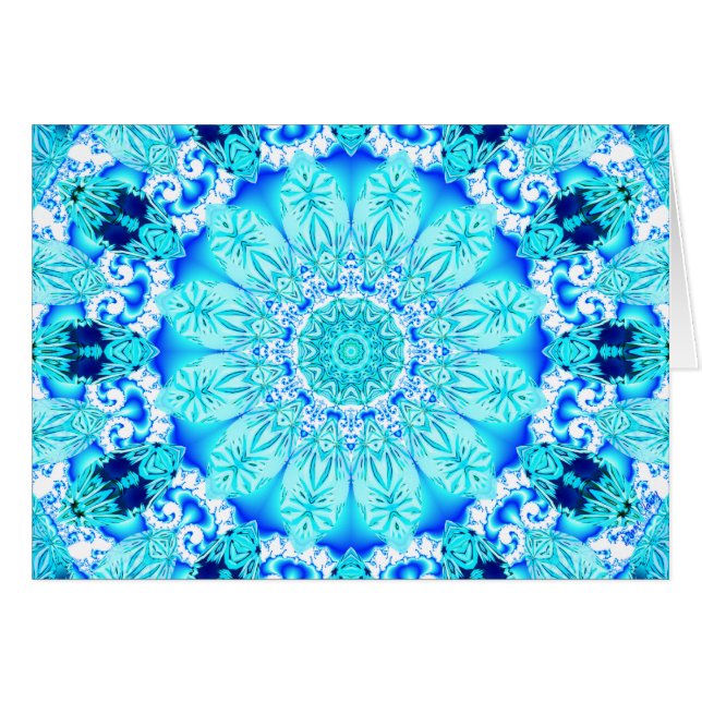 Mandala del cordón de la aguamarina, delicada, (Anverso (Horizontal))