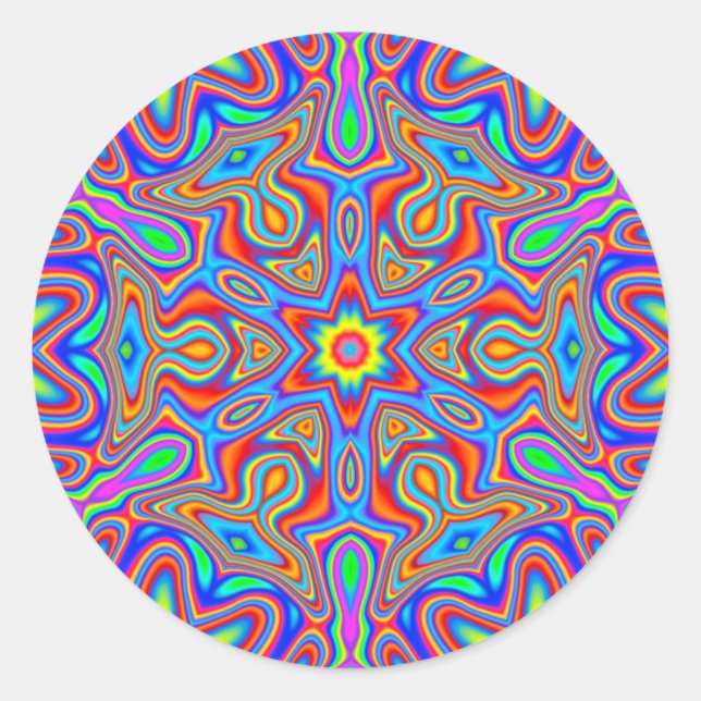 Mandala digital Kaleidoscope, pegatinas de colores (Anverso)