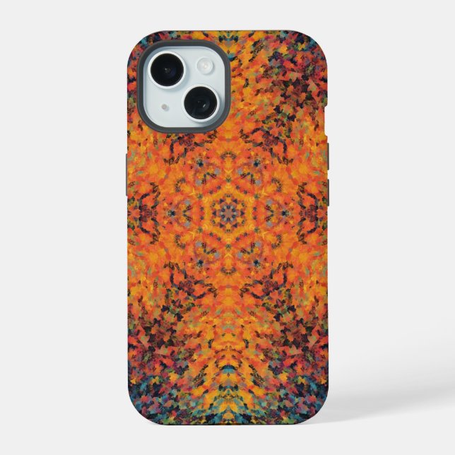 Mandalá Digital Naranja Azul y Amarillo (Reverso )