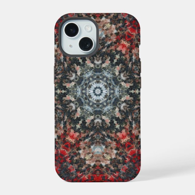 Mandala digital rojo y blanco (Reverso )