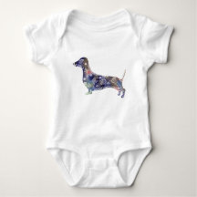 Mandala Dog Jersey Bodysuit, Blanco