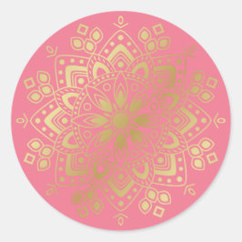Mandala dorada sobre Pegatina de Sello para sobres
