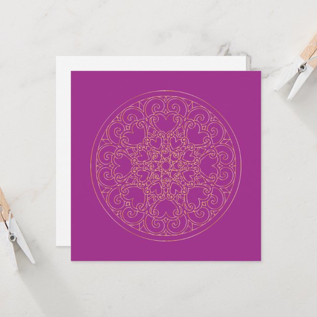 Mandala dorada - Tarjeta de saludo (Anverso/Reverso In Situ)