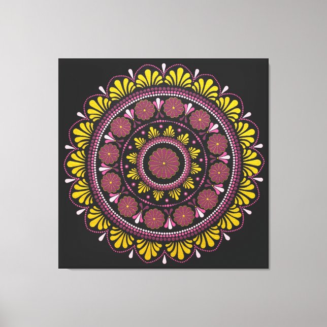 Mandala elegante de oro rosado, flor de arte de ba (Anverso)