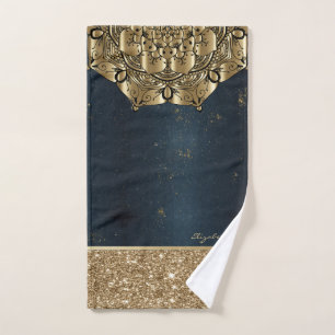 Mandala elegante, Purpurina de bandas de oro azul