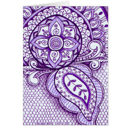 Mandala en blanco indio morado de Ametist Damask d