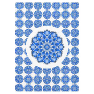Mandala en manteles azules