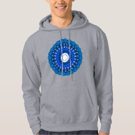 Mandala en sudadera de capucha azul o camiseta