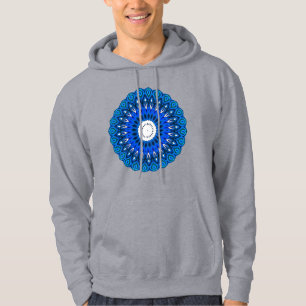 Mandala en sudadera de capucha azul o camiseta