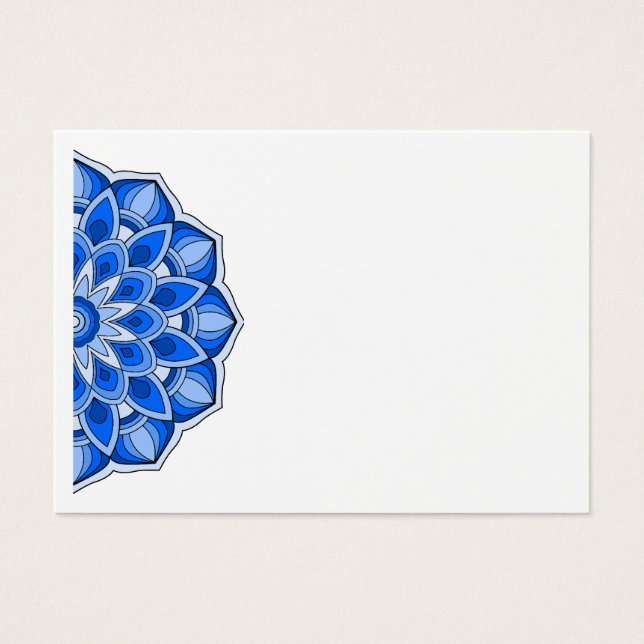 Mandala en tarjeta de perfil azul (Frente)