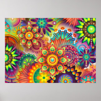 MANDALA FLORAL ABSTRACTO PSICODÉLICO | ARTE BOHO