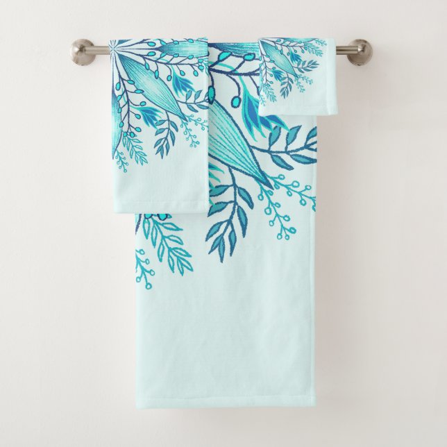 Mandala floral - Boho azul turquesa Snowflake (In situ)