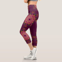 Mandala floral de estilo barroco. Capri Leggings