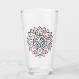 Mandala floral - Diseño de vidrio para beber