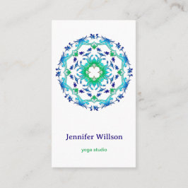 Mandala floral étnica. texto. tarjeta de visita