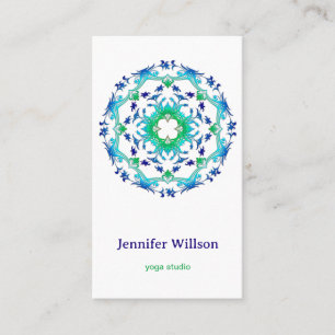 Mandala floral étnica. texto. tarjeta de visita