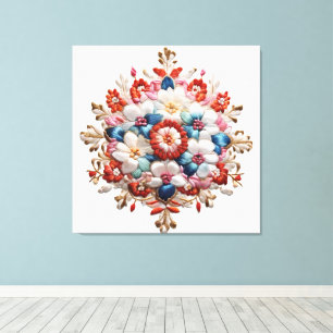 Mandala floral Impresión de energía 5D Impasto Pin