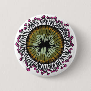 Mandala Floral Psicodélico de Ojo Pin Botón Trip