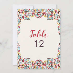 Mándala geométrico clásico Número de mesa de boda