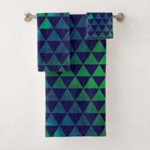 Mandala geométrico de triángulo verde azul