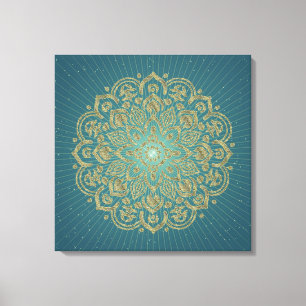 MANDALA Golden Rosette - Lienzo envuelto
