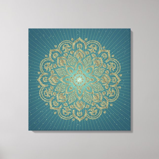 MANDALA Golden Rosette - Lienzo envuelto (Anverso)