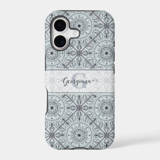 Mandala gris de armonía floral y azucarada persona