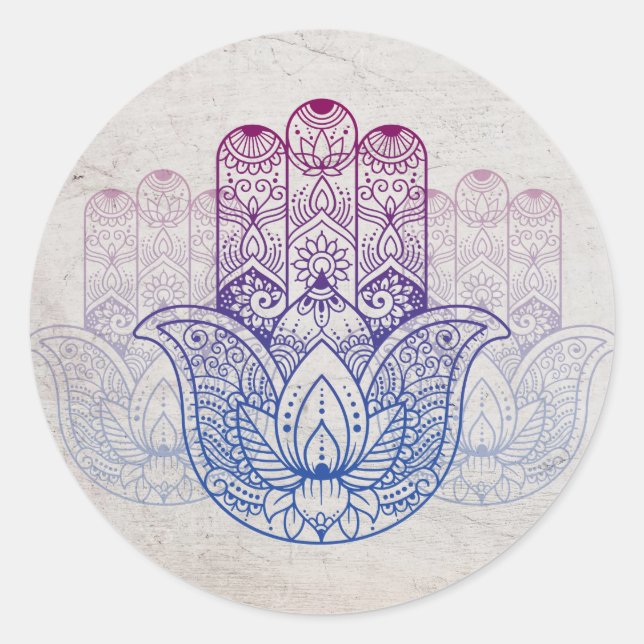 Mandala Henna | Pegatina redondeado clásico de Lot (Anverso)