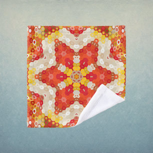 Mandalá Hexagonal Rojo y Amarillo