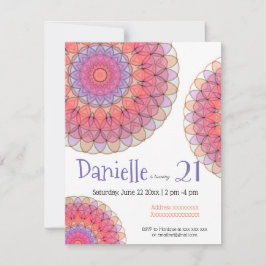 Mandala, invitación para fiesta de cumpleaños